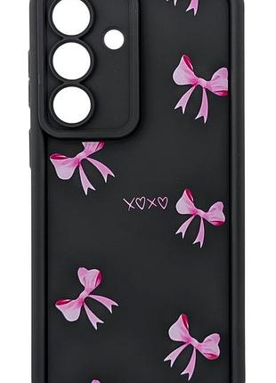 Чохол shock case print для телефона samsung galaxy s26 plus бампер силіконовий чорний з малюнком бантики