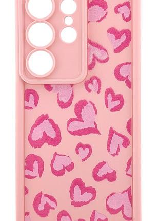 Чехол shock case print для телефона samsung galaxy s26 ultra бампер силиконовый розовый с рисунком сердца
