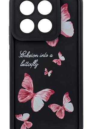 Чохол shock case print для телефона xiaomi 15t бампер силіконовий чорний із малюнком метелики