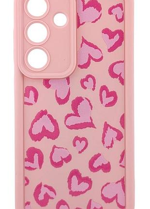 Чехол shock case print для телефона samsung galaxy s25 / s931 бампер силиконовый розовый с рисунком сердца