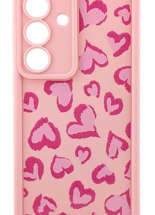 Чехол shock case print для телефона samsung galaxy s26 plus бампер силиконовый розовый с рисунком сердца