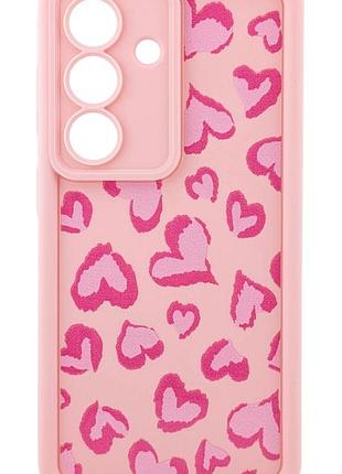 Чохол shock case print для телефона samsung galaxy s26 бампер силіконовий рожевий з малюнком серця