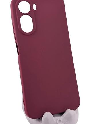Чохол silicone case для xiaomi redmi a7 pro 4g бампер з мікрофіброю бордовий
