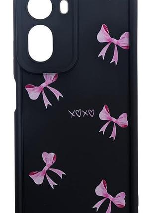 Чехол shock case print для телефона xiaomi redmi a7 pro 4g бампер силиконовый черный с рисунком бантики
