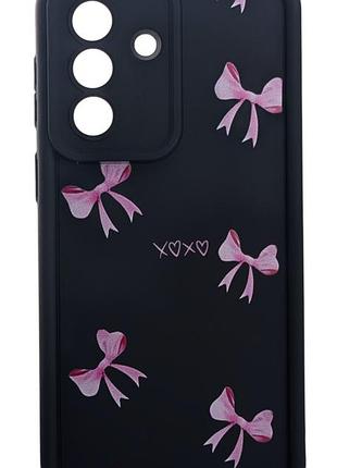 Чохол shock case print для телефона samsung galaxy a57 / a576 бампер силіконовий чорний з малюнком бантики