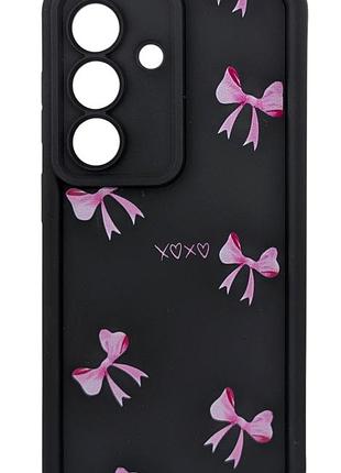 Чохол shock case print для телефона samsung galaxy s26 бампер силіконовий чорний з малюнком бантики