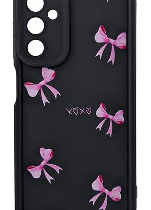 Чохол shock case print для телефона samsung galaxy a24 / a245 бампер силіконовий чорний з малюнком бантики