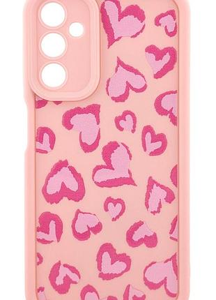 Чехол shock case print для телефона samsung galaxy a24 / a245 бампер силиконовый розовый с рисунком сердца