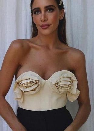 Шикарний бежевий 3d  топ корсет з лімітованої колекції zara
🌷🌷🌷🌷🌷🌷🌷🌷