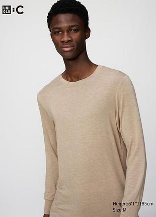 Чоловічий лонгслів із кашемірової суміші uniqlo з технологією heattech