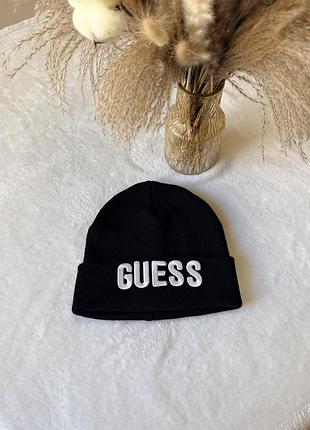 Стильна та тепла шапка-біні guess (унісекс) — оригінал!