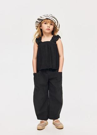 Топ із жатої тканини для дівчинки h&m 1292027-003 116 см (5-6 years) чорний