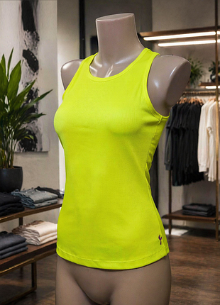 Жіноча майка under armour салатова неон, спортивна літня майка в рубчик