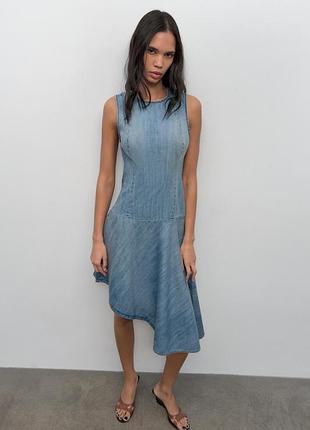 Асиметрична джинсова сукня trf від zara