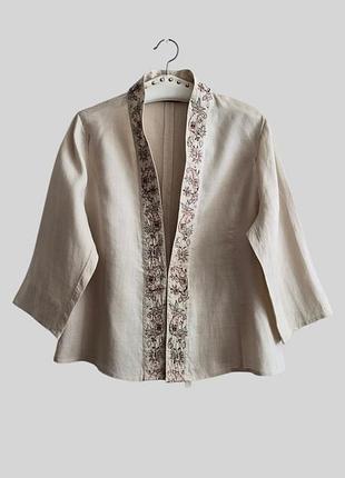 Жакет блуза в стилі кімоно етно 100% рамі (кропива) alex & co р. l - xl