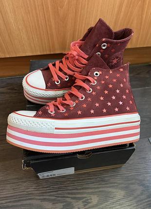 Натуральні замшеві кеди convers all star eva hi platform
