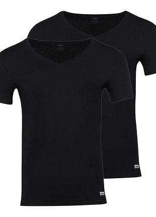 Футболка нательная хлопковая набор 2 шт. для мужчины livergy looks by wolfgang joop 458436 xl черный