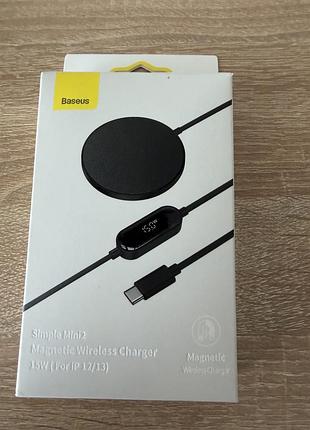 Продам бездротовий магнітний зарядний пристрій baseus simple mini2 magnetic wireless charger 15w.