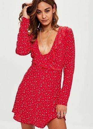 Новое вискозное мини платье missguided в звездный принт