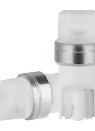 Светодиод 12v т10 белый smd 2-2835 1w матовая no158