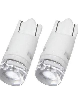 Светодиод 12v т10 белый smd 2-2835 прозрачная керамика +120lm