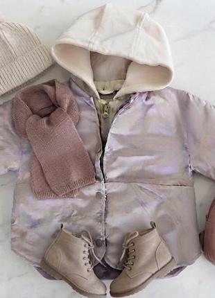 Стильная куртка zara 2-3 года (рост 98 см) с капюшоном