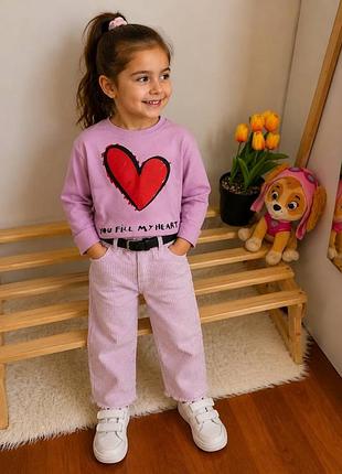 Лонг та штанці від zara в ніжному бузковому кольорі💜 розмір - 104 (3-4 роки) стан - чудовий , є рисочка на принті лонга(не помітно)