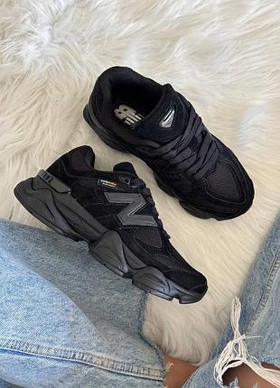 Стильные кроссовки new balance 9060 total black cordura