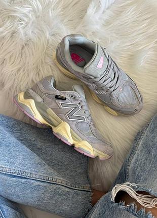 Стильные женские кроссовки new balance 9060 grey pink cordura