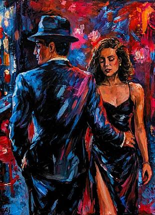 Авторська картина "bar "noir". 40x50 см, акрил, холст на підрамнику,