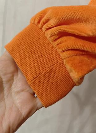 Світшот жіночий bershka, велюровий  укорочений світшот помаранчевий