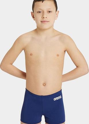 Плавки-боксеры для парней arena boy's team swim short solid темно-синий 140см (004777-750)