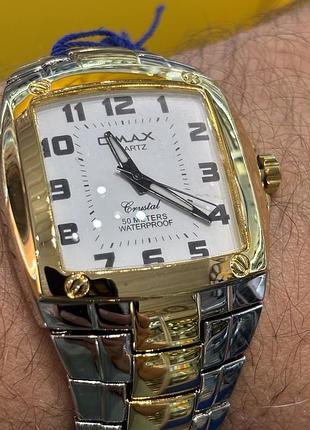 Мужские наручные часы omax quartz — японский механизм epson (seiko), комбинированный литой браслет, стекло 3мм (водозащита 50m)