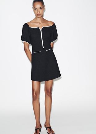 Платье с контрастным букле от zara