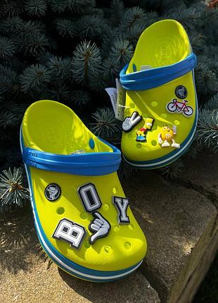 Детские кроксы сабо crocs crocband kids clog tennis ball green детские кроксы сабо