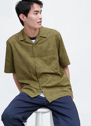 Чоловіча сорочка в принт uniqlo, розмір xl, уцінка!