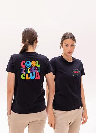 Футболка жіноча чорна з принтом "cool teachers club", xs