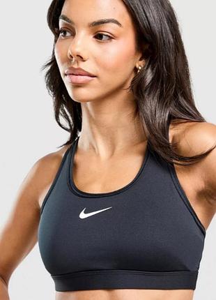Черный спортивный бюстгальтер - топ nike dri-fit (размер с)
