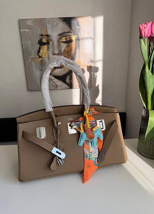 ❤️birkin shoulder premium leather❤️ натуральная кожа биркин брендовая сумка бежевая люкс