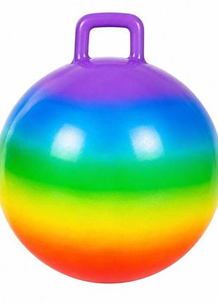 М’яч-стрибун hopping ball 45 см | дитячий м’яч для стрибків з ручкою | антистрес | 3+