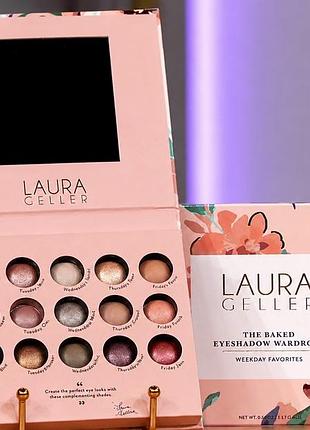 Laura geller the baked eyeshadow wardrobe weekday favorites – оригінальна палетка тіней (15 кольорів), нова, європа