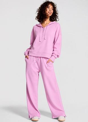 Жіночий спортивний комплект на флісі (худі+штани) victorias secret pink campus fleece