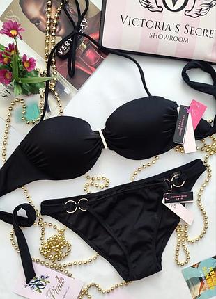 Купальник бандо базовий гладкий victoria's secret original s m xs 34a 75a 70b на зав'язках 70c 34b 75b 32c 80a 80b 36a 36b