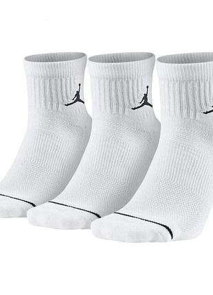 Шкарпетки чоловічі jordan u j ed cush poly ankle 3pr 144 (dx9655-100)