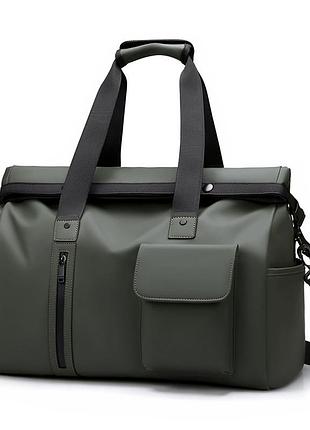 Сумка дорожня lesko 9611 green спортивна для тренерів із кишенями зовні регульованим плечовим ременем