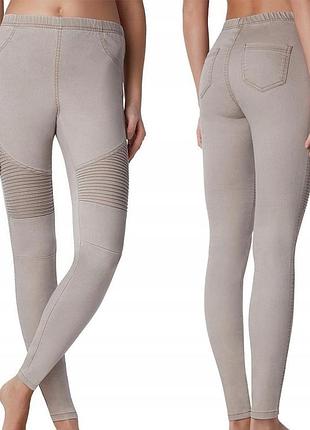 Бежеві джинси дитячі на резинці calzedonia (modp0741 beige (158-170 (12-16 років))