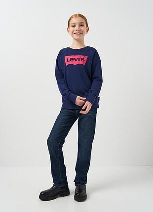 Прямі джинси levi's ribcage straight ankle для дівчинки темно-синій (312 pvu retrograde (164 (16a))