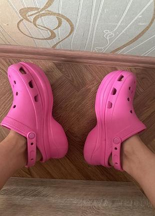 Сандали женские крокси кроксы crocs classic bae comfort pink