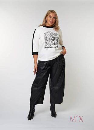 Новые брендовые широкие брюки из эко-кожи р.xl(18-20).