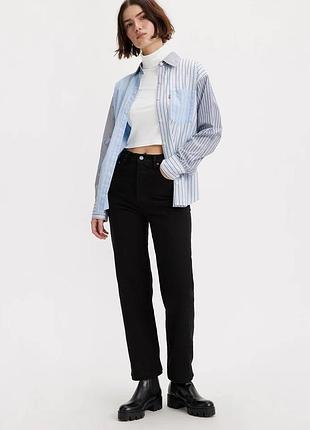 Прямі джинси levi's ribcage straight ankle для дівчинки чорний (312 pvu black (158 (14a))